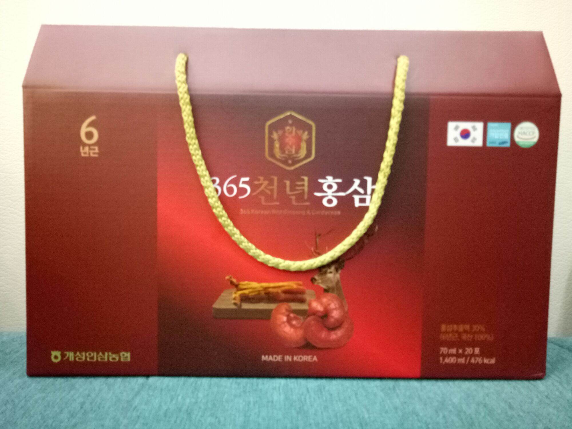 Nước Hồng Sâm Nhung Hưu Linh Chi 365 Hàn Quốc