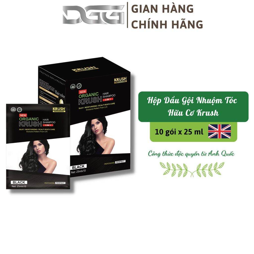 💥💧[SIÊU HOT]💥💧 Dầu Gội Đen Tóc Hữu Cơ Công Nghệ Anh Quốc Hộp 10 gói 25ml [CHÍNH HÃNG]💥💧