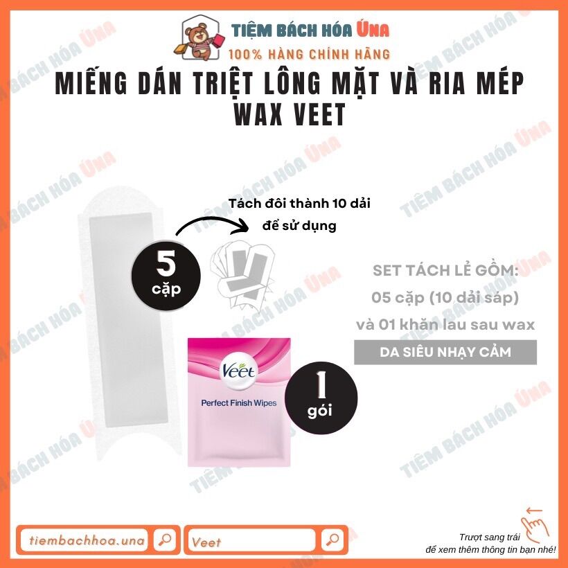 Miếng tẩy lông VEET triệt lông mặt và tẩy ria mép