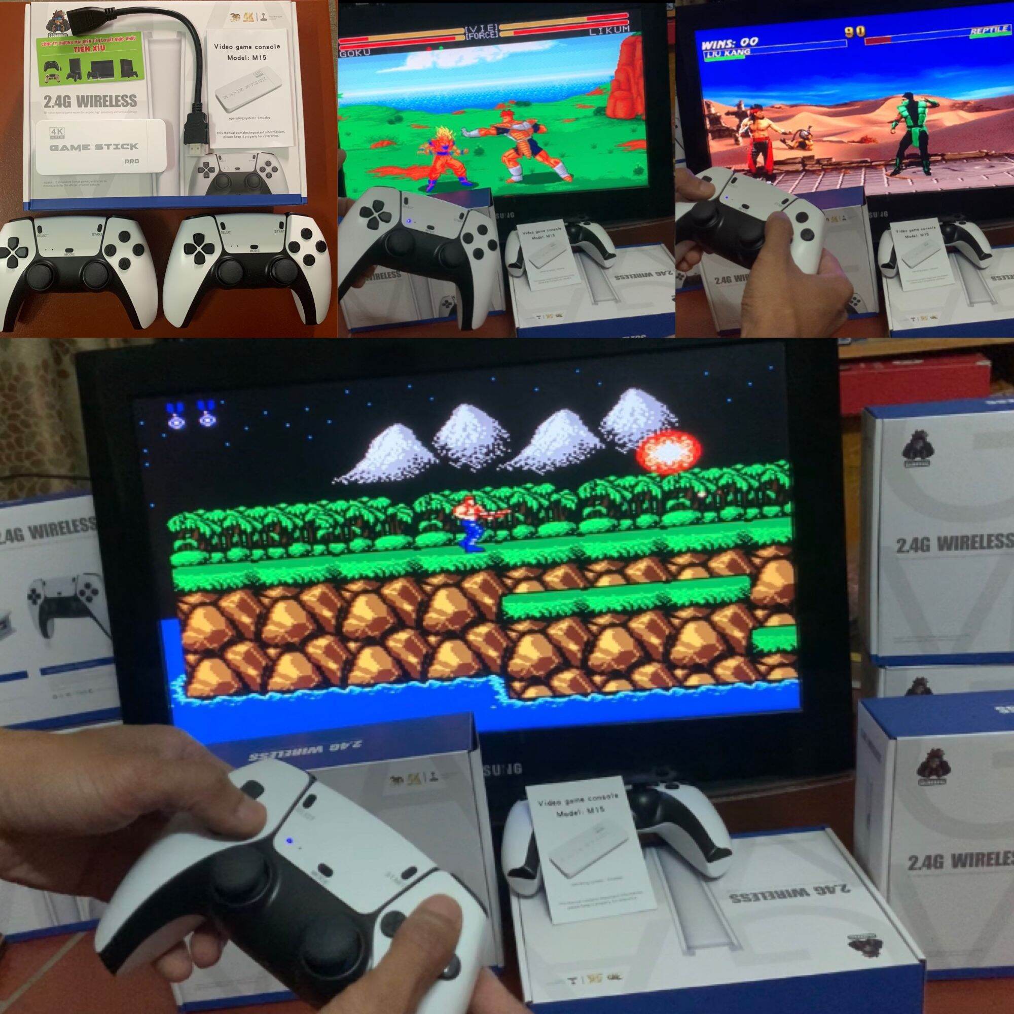 điện tử 4 nút 6 nút Sega HDMI mini Gamestick Pro M15 16200 trò MARIO XE TĂNG CONTRA NINJA CỨU MẸ