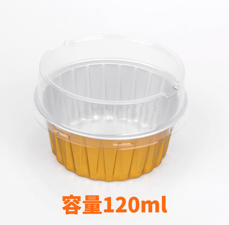 Disposable round Baking-Resistant Aluminum Foil Cup Cake Cup Caramel Pudding Cup High Temperature Resistant Tin Foil Cup Grilled Cheese with Lid