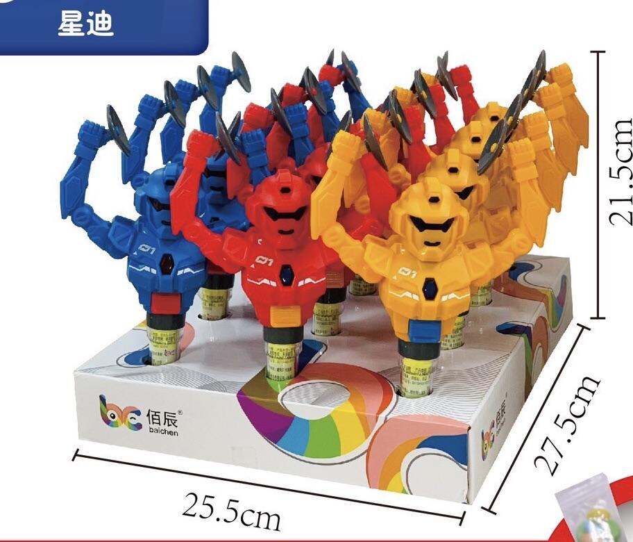 kẹo đồ chơi siêu nhân vỗ tay phát sáng kèm kẹo