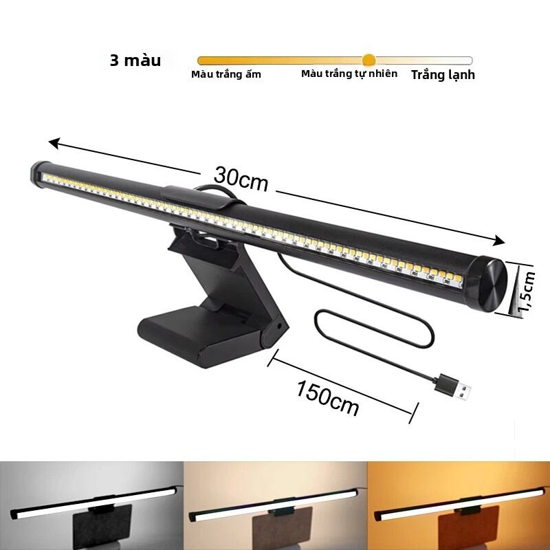 Đèn Màn Hình LED Cảm Ứng CCT 30CM Có Thể Điều Chỉnh Độ Sáng Treo Bàn Dùng Cho Máy Tính Học Tập Chiếu Sáng Trong Nhà Thân Đèn Bằng Nhựa ABS
