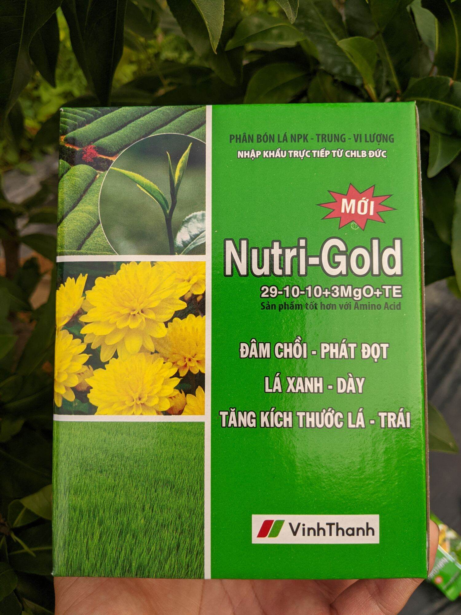 Hộp 10 gói phân bón lá npk nutri gold 29-10-10-3mgo+te
