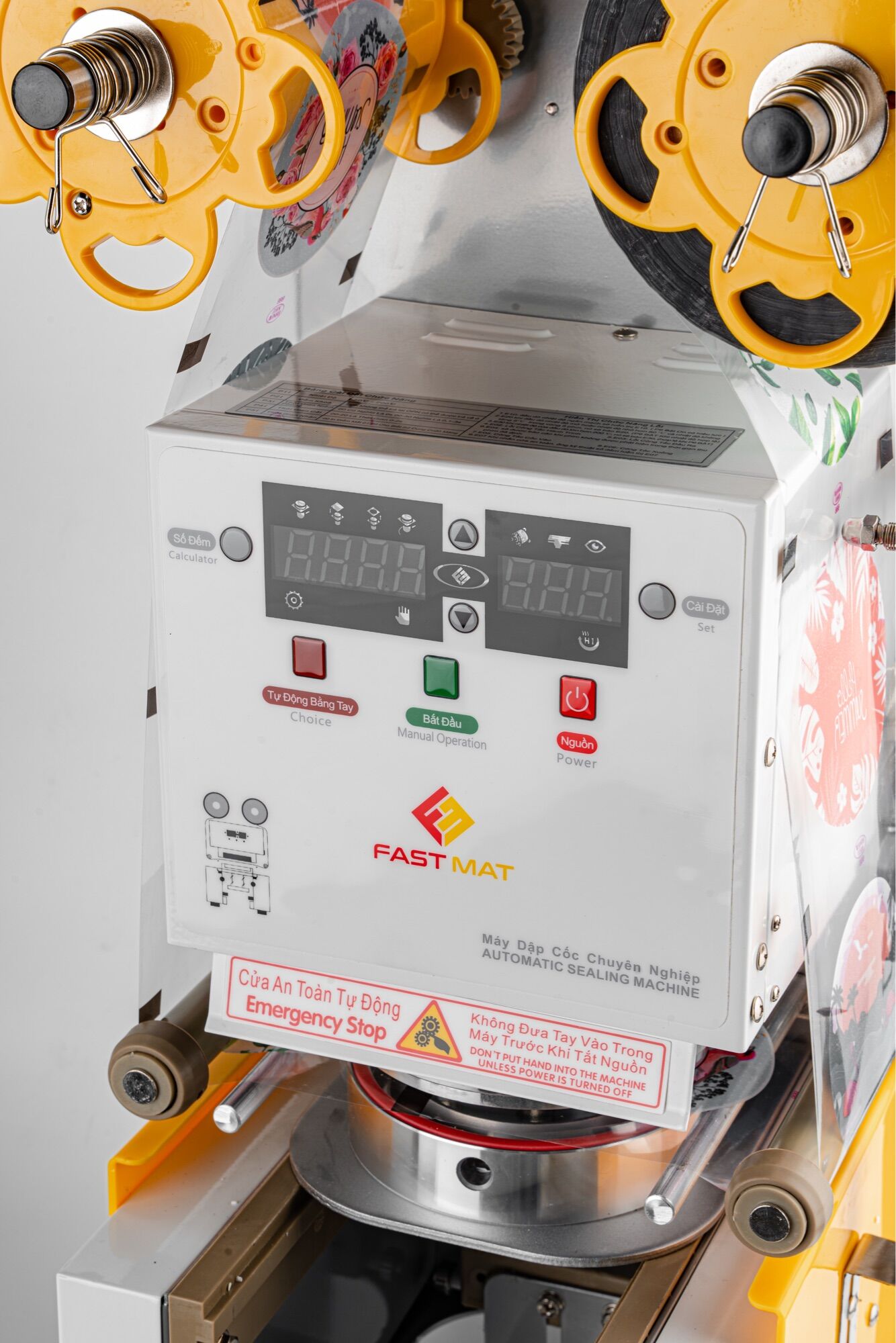 [GIÁ SỈ] Máy dập nắp cốc, ép miệng ly tự động Fast Mat FM-95