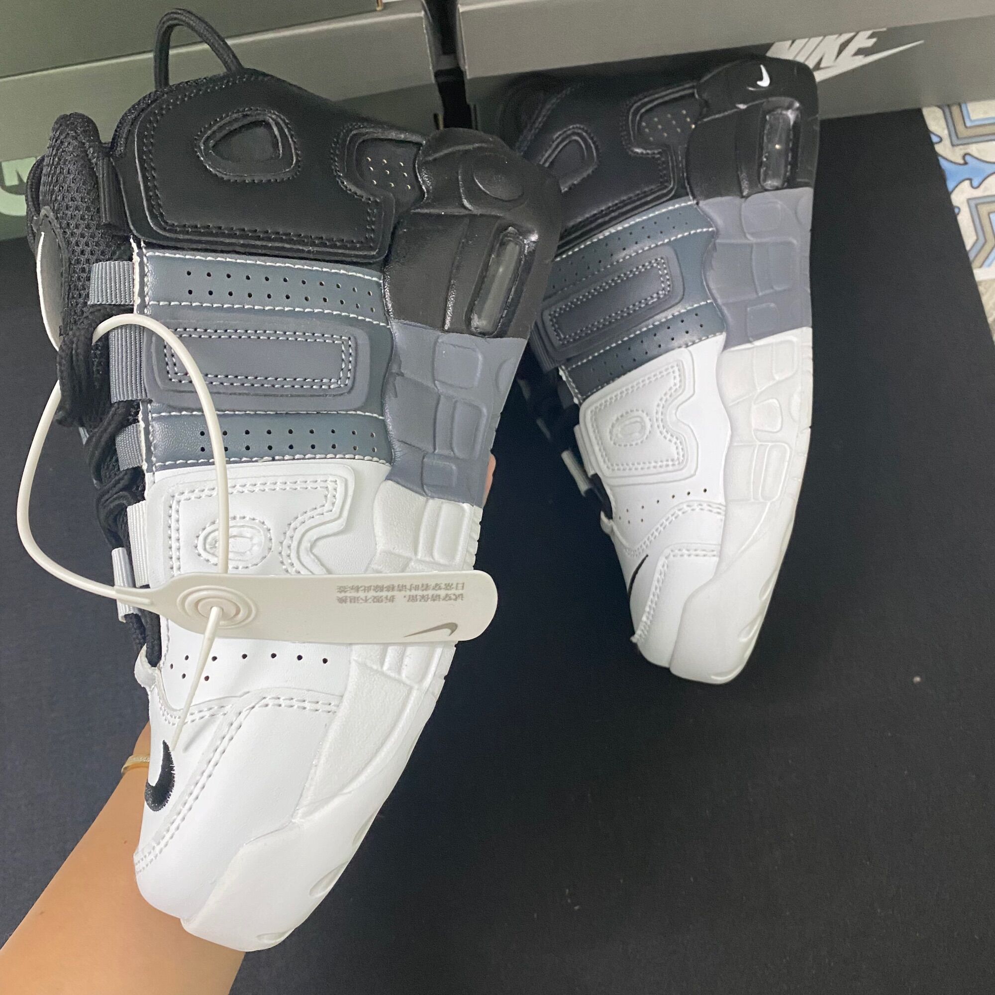 Giầy Uptempo air cao cổ đen xám siêu đẹp fullbox