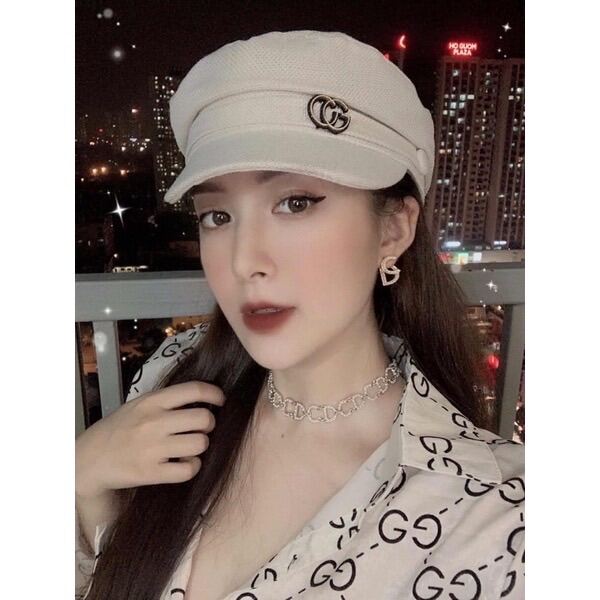 Set khuyên tai + vòng cổ CD đính ngọc hàng cao cấp, choker nữ dễ đeo sang chảnh