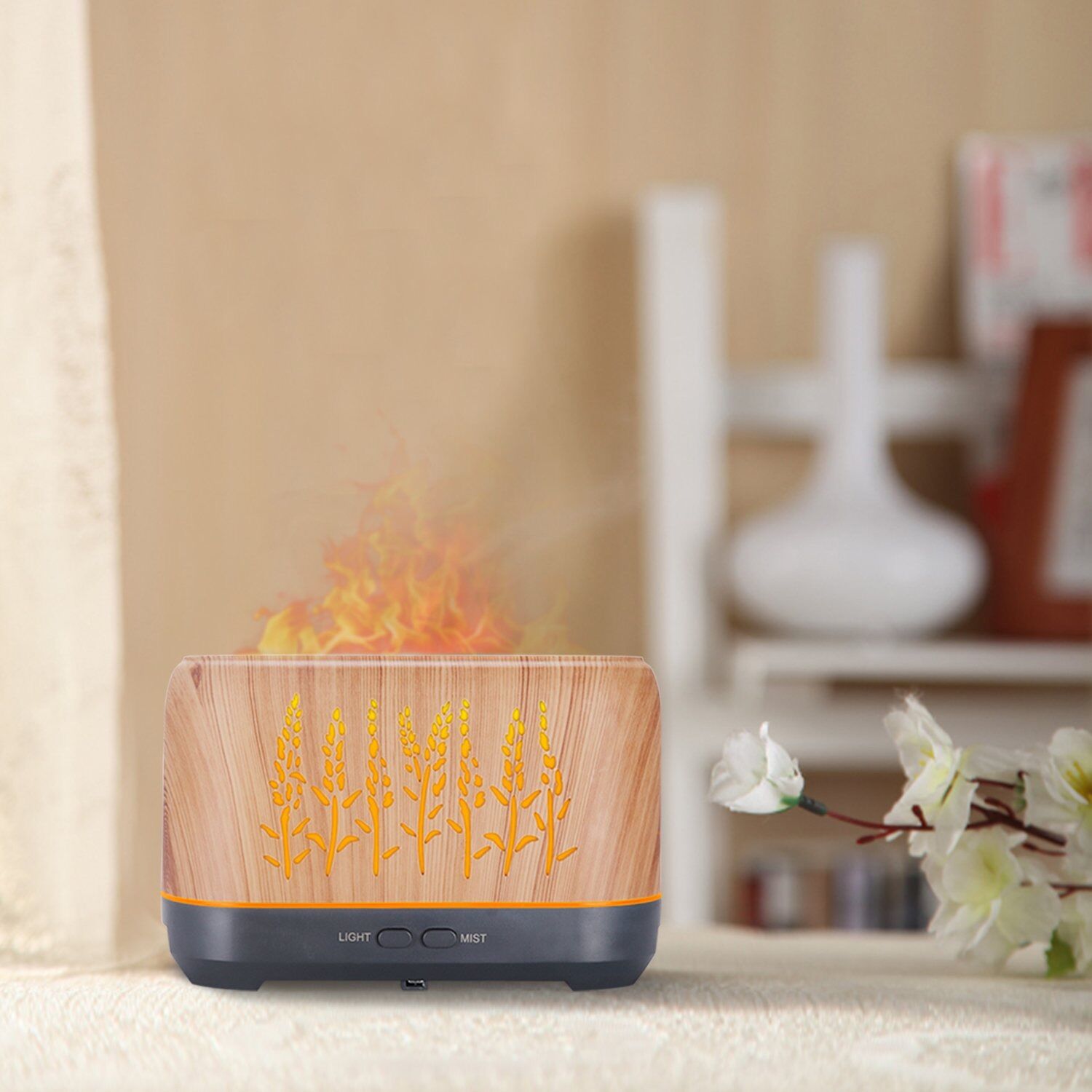 Máy Xông Tinh Dầu Hiệu Ứng Lửa Flame Diffuser (SP Cao Cấp - Tặng Tinh Dầu 10ml)