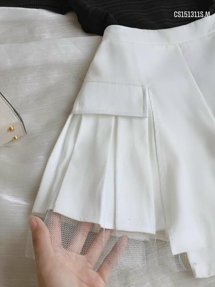 Quần đùi giả váy phối ren