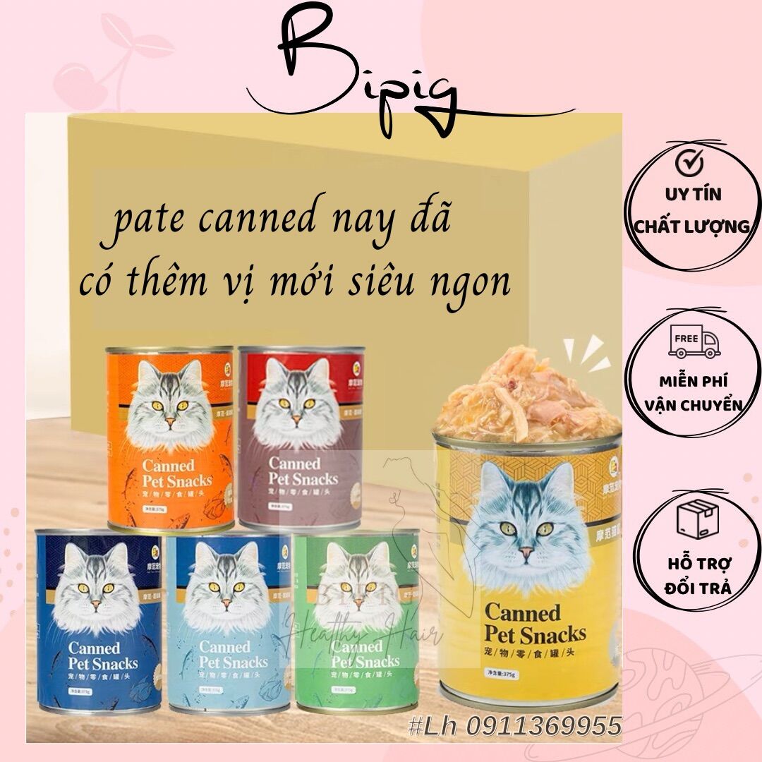 Lon pate cho mèo-pate canned lon 375g siêu ngon