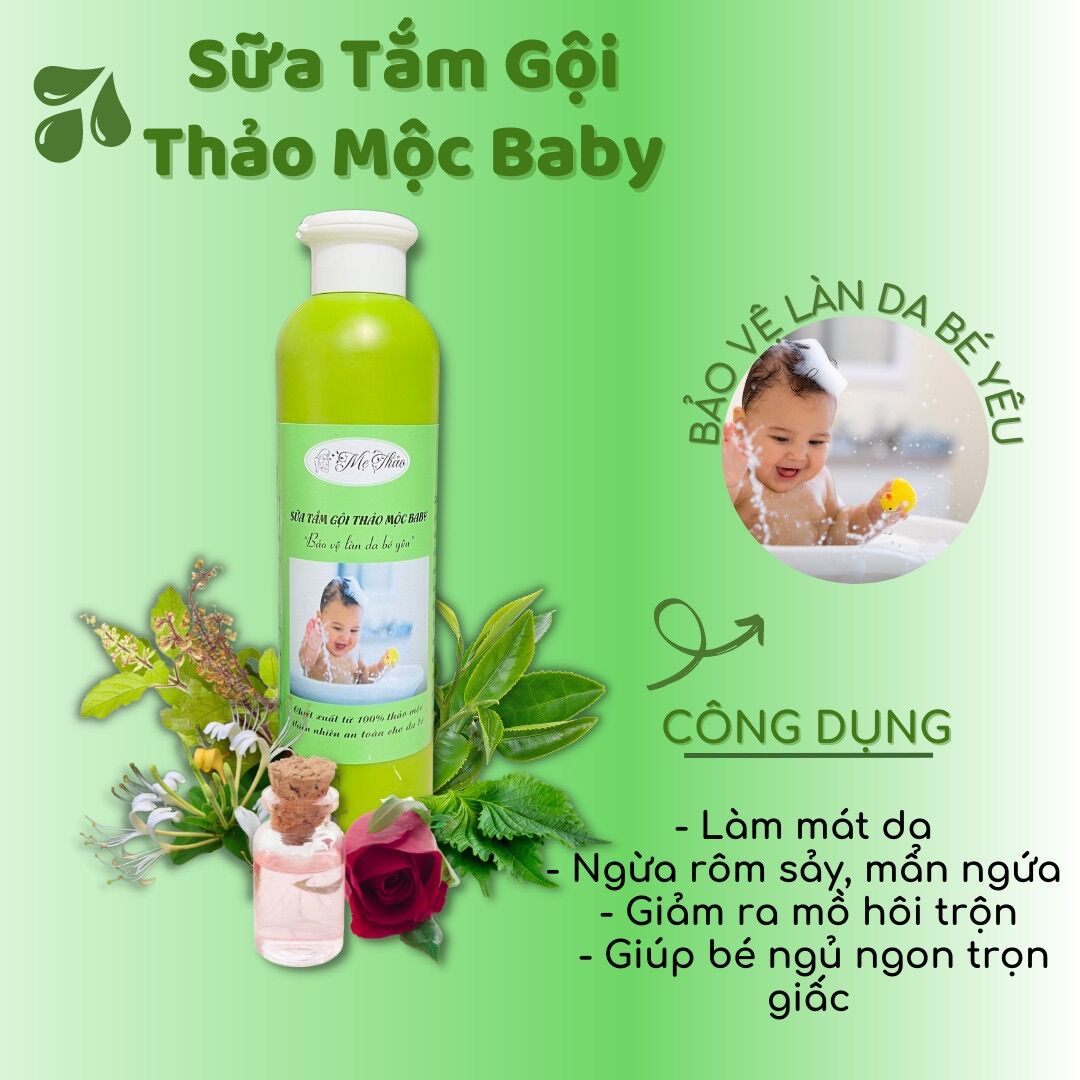 Sữa tắm gội thảo mộc baby chai 220ml