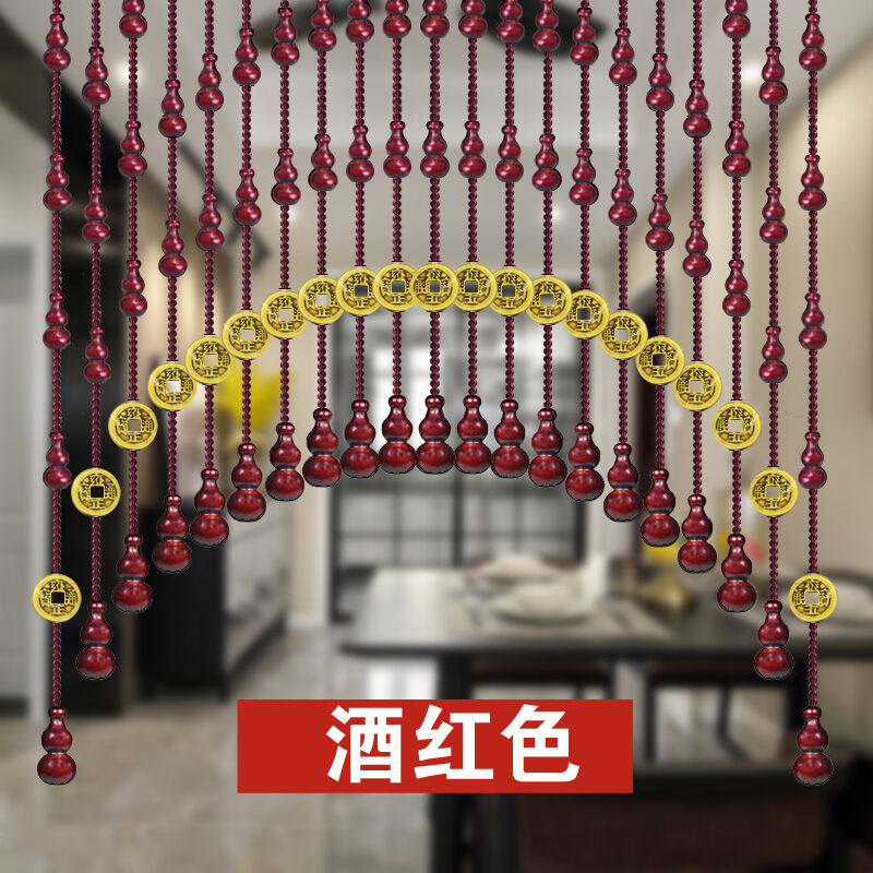 Rèm hạt hồ lô gỗ đào rèm phong thủy rèm cửa rèm cửa rèm ngăn cách pha lê phòng ngủ phòng khách lối vào nhà vệ sinh rèm một nửa trấn trạch chiêu tài