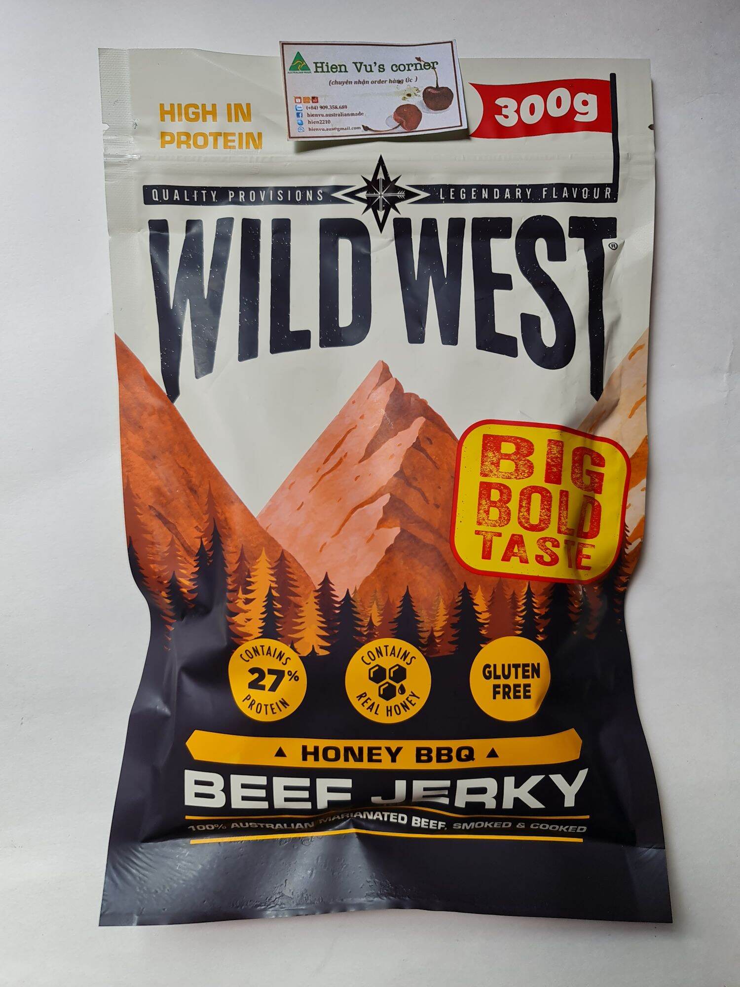 Thịt khô bò úc wild west - vị mật ong bbq 300g