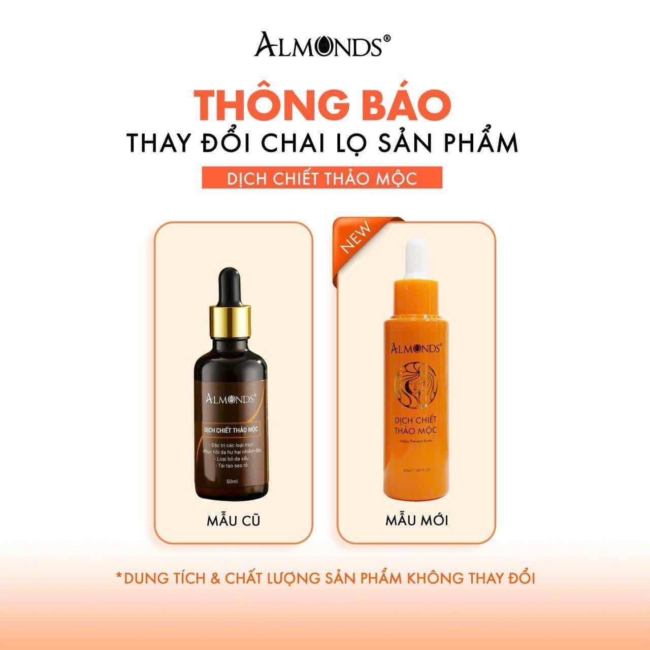 Dịch thảo mộc mụn Almonds