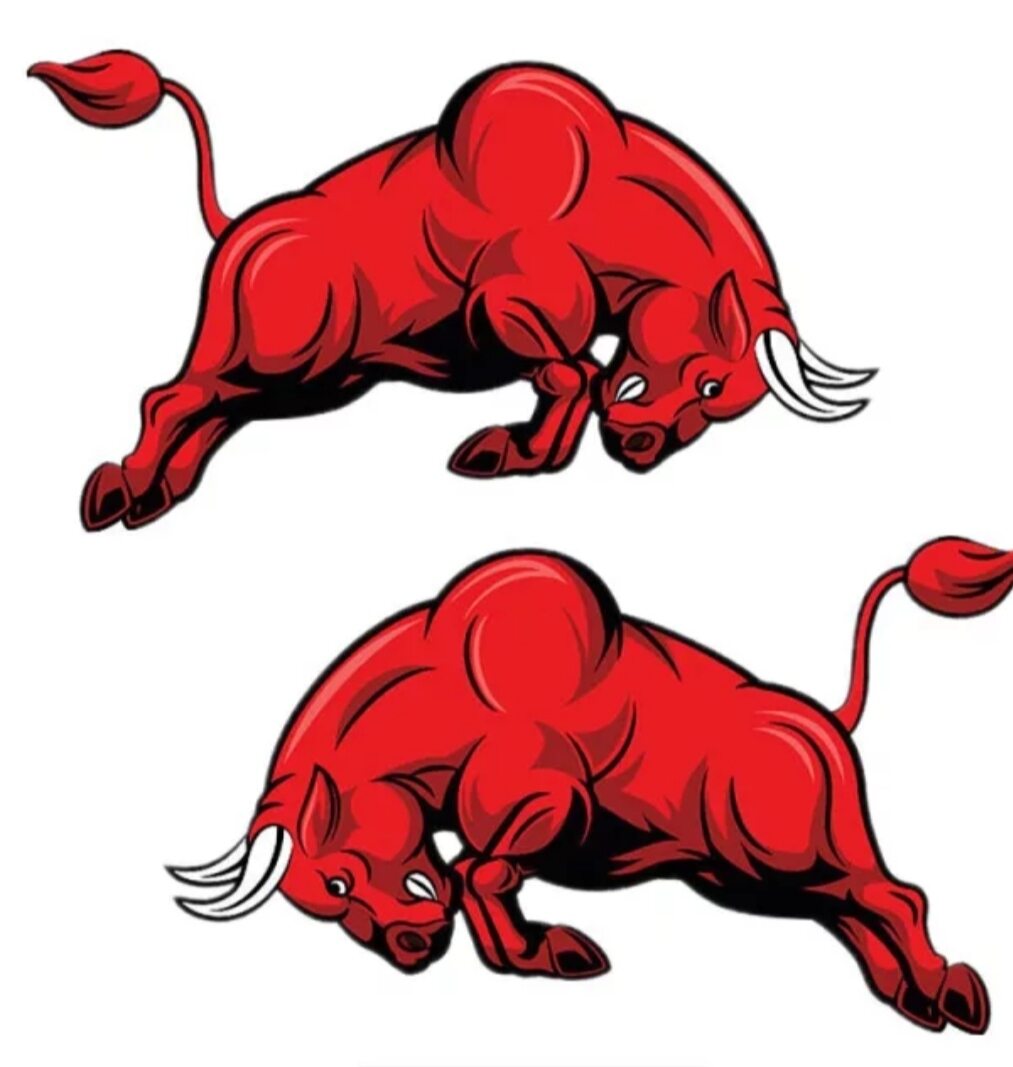 Cặp tem decal bò tót dán xe( SL 2 TEM DÁN 2 BÊN)