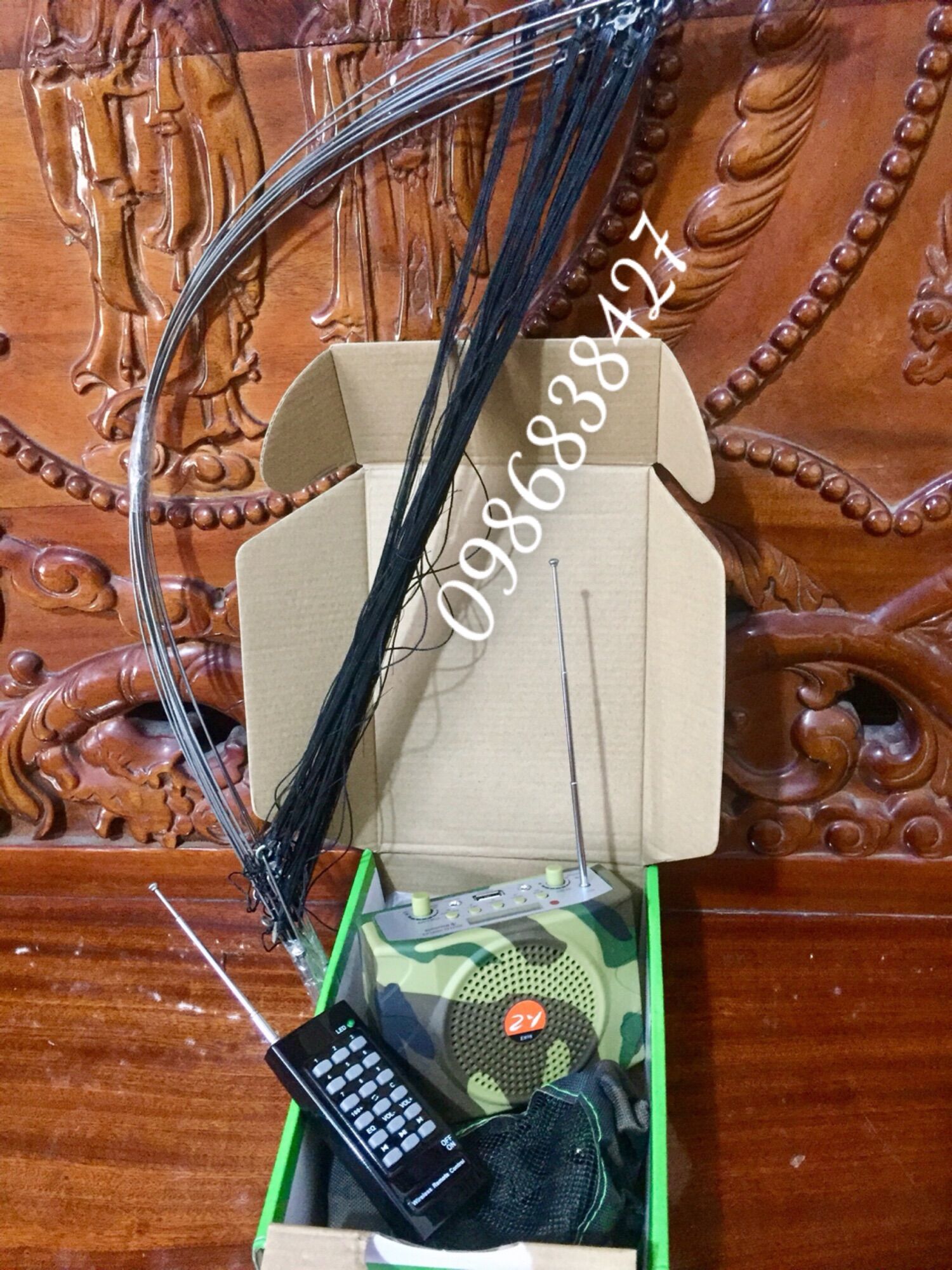 10 cung bẫy chim cút + 1 bộ loa E898 kèm thẻ nhớ tiếng bẫy.điều khiển từ xa bán kính 100met