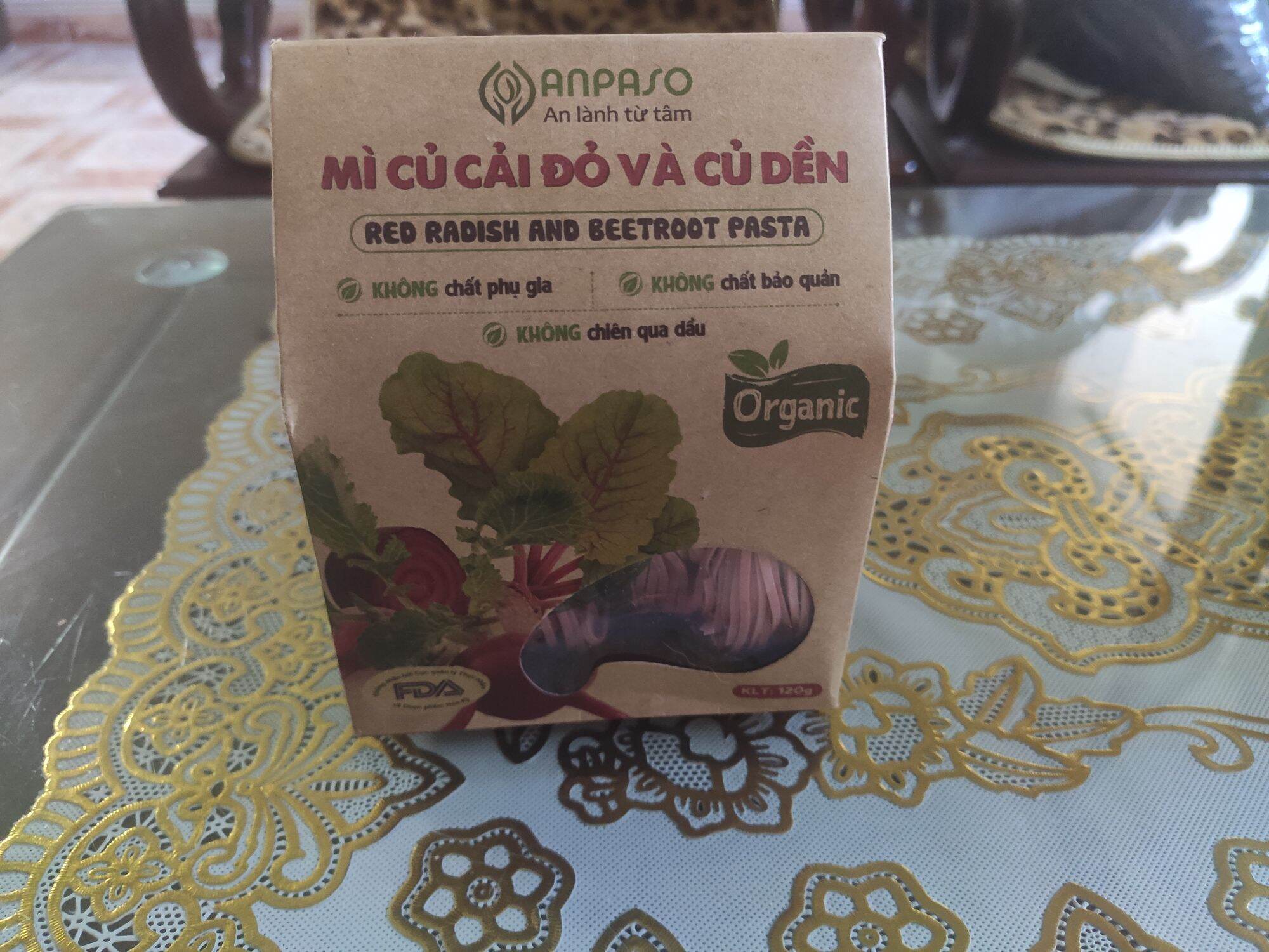 Mì rau củ hữu cơ Anpaso củ cải đỏ và củ dền 120g