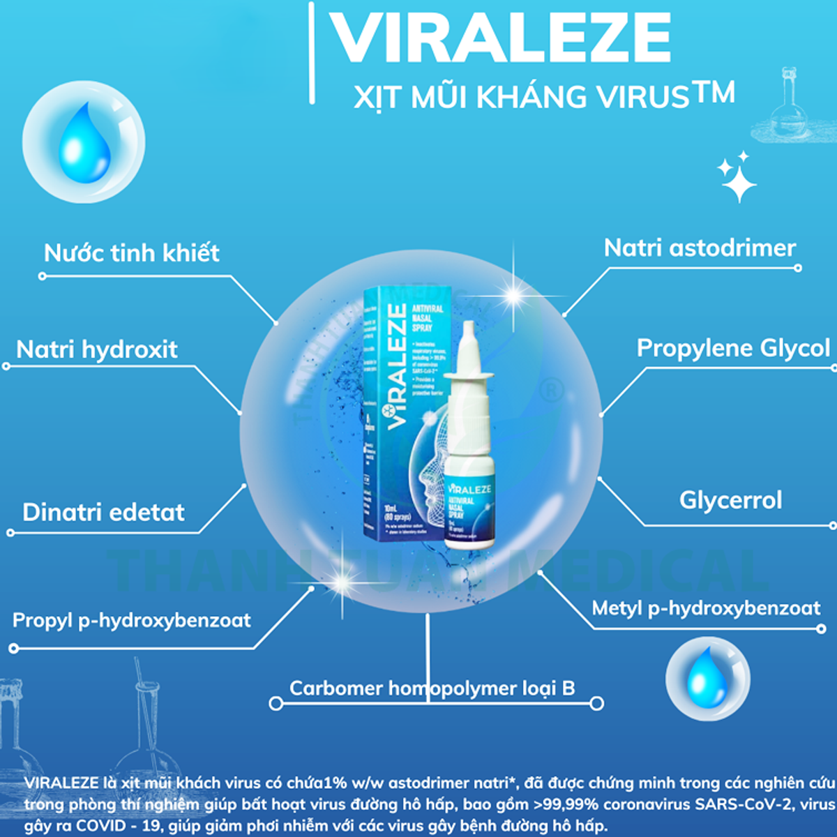 Combo 3 chai xịt mũi Virazele