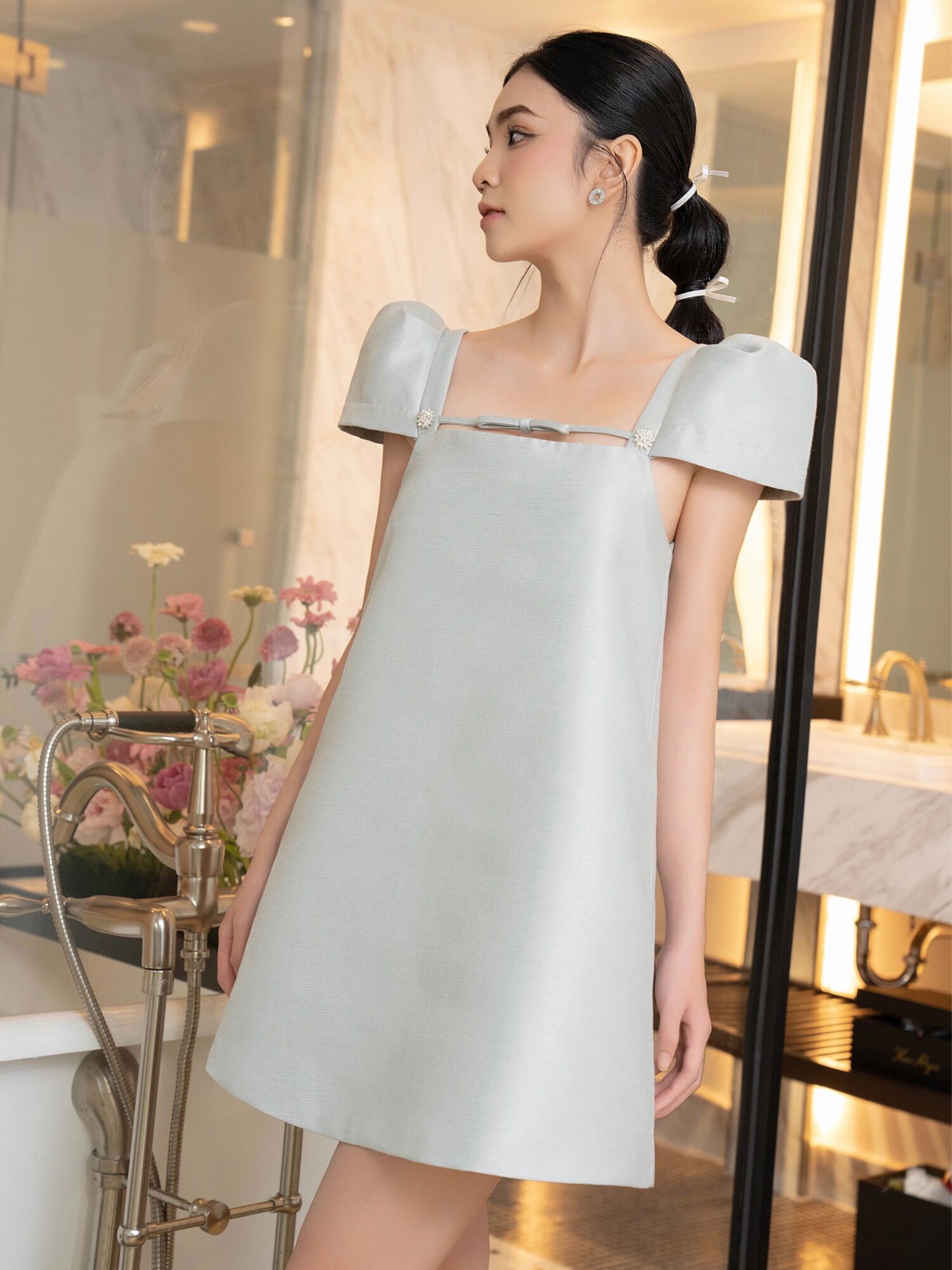 LAGOM - Đầm kiểu nữ dáng suông kết đá cao cấp (CAMILLA DRESS)