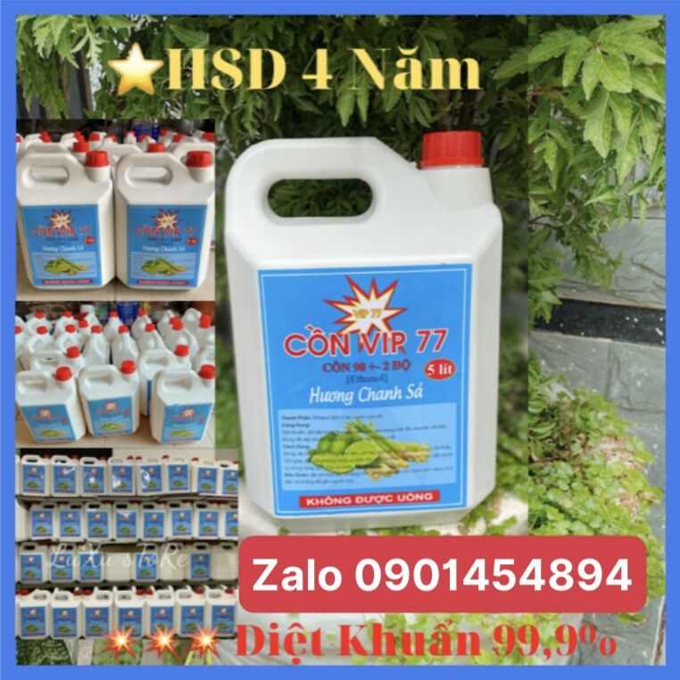 Dung dịch Rửa Tay Và Sát Khuẩn VIP, Đóng can 5 Lít, Hương Chanh Sả, Ứng dụng nhiều trong cuộc sống