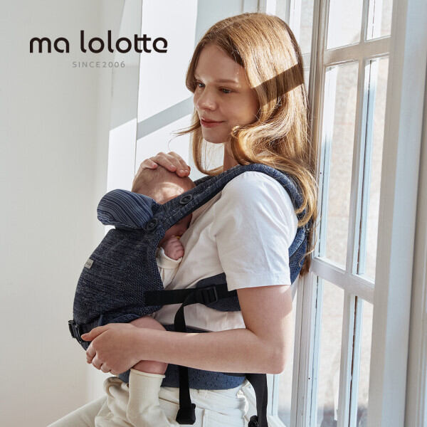 Địu em bé Marollotte siêu nhẹ chất liệu dệt kim lưới địu cho trẻ sơ sinh địu vải yếm hứng dãi