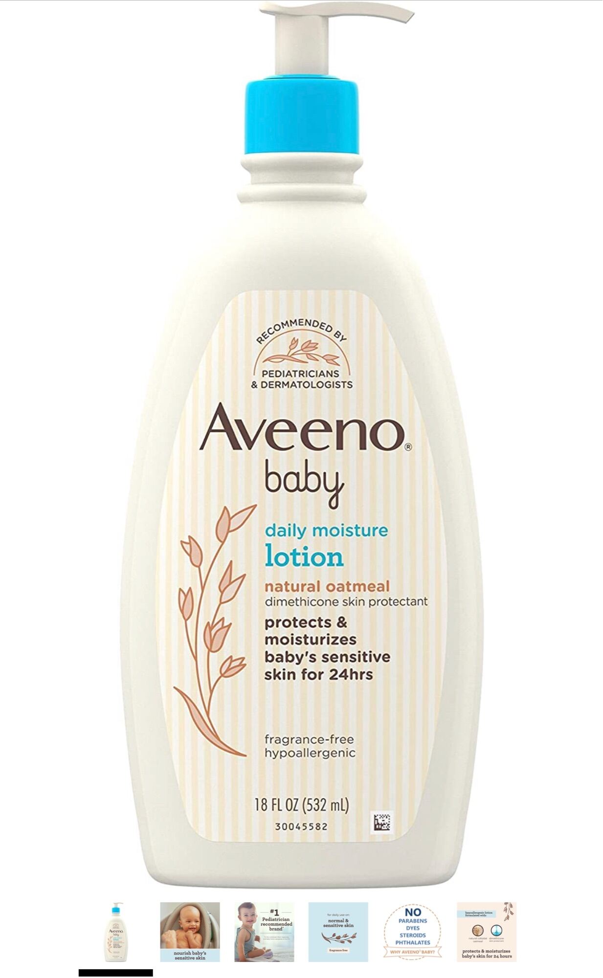 [Date 03 2023] Sữa dưỡng ẩm Aveeno Baby Daily Moisture Lotion Fragrance Free 532ml thumbnail