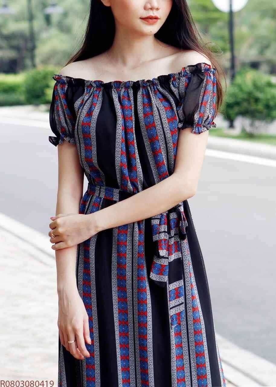 Đầm maxi Mentosa vải mỏng mát nhẹ tênh