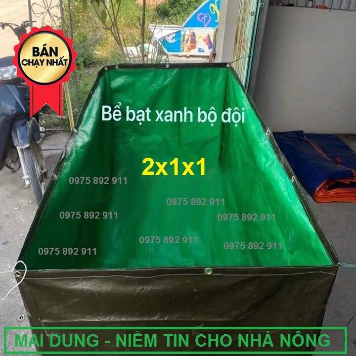 Bể bạt nuôi ốc ếch cá lươn 2x1x1 - loại xanh bộ đội loại xịn