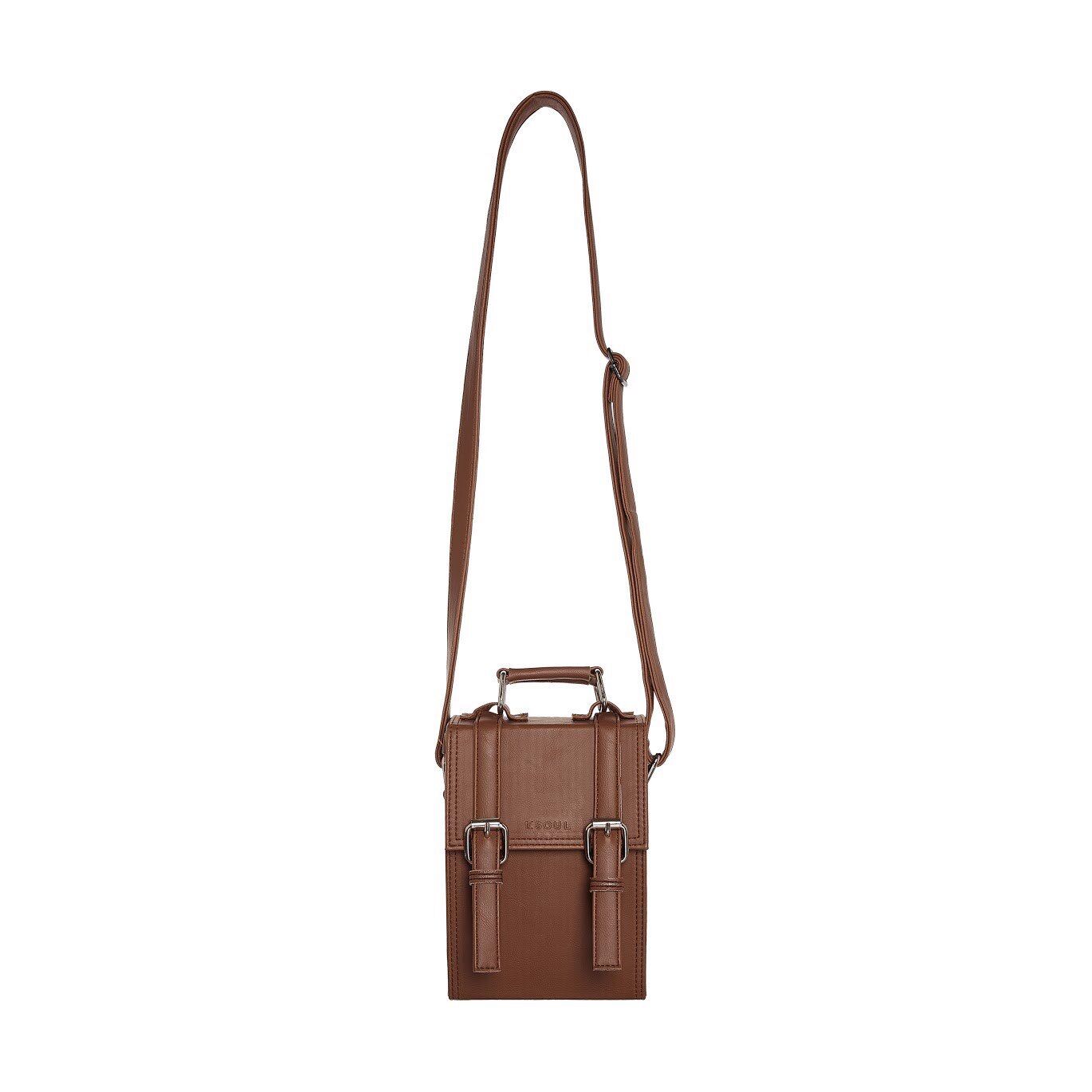 Ksoul túi đeo chéo old school pouch brown da pu thời trang nam nữ unisex