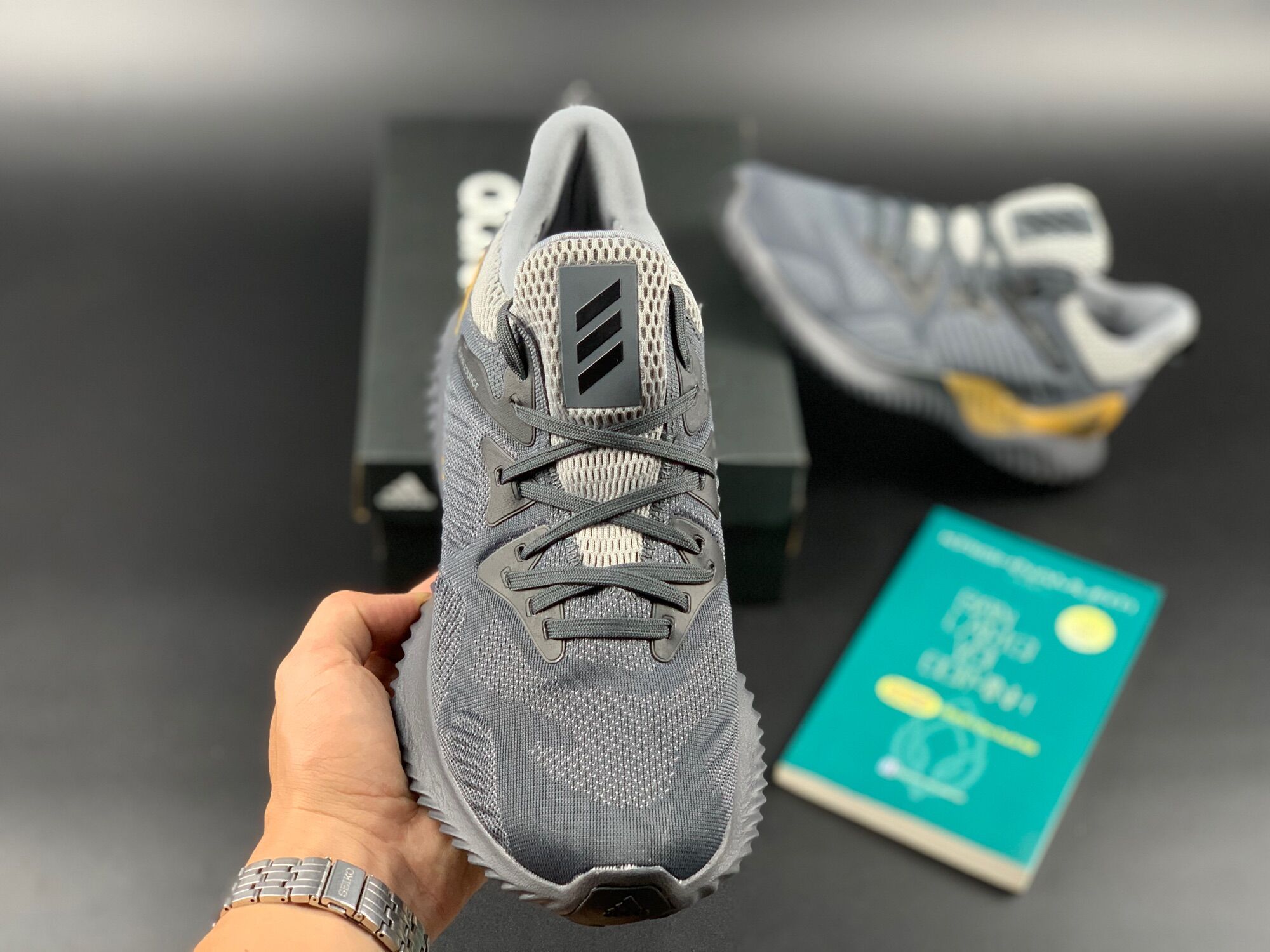 Giày thể thao/ Sneaker Alphabounce đen vàng (Full box)