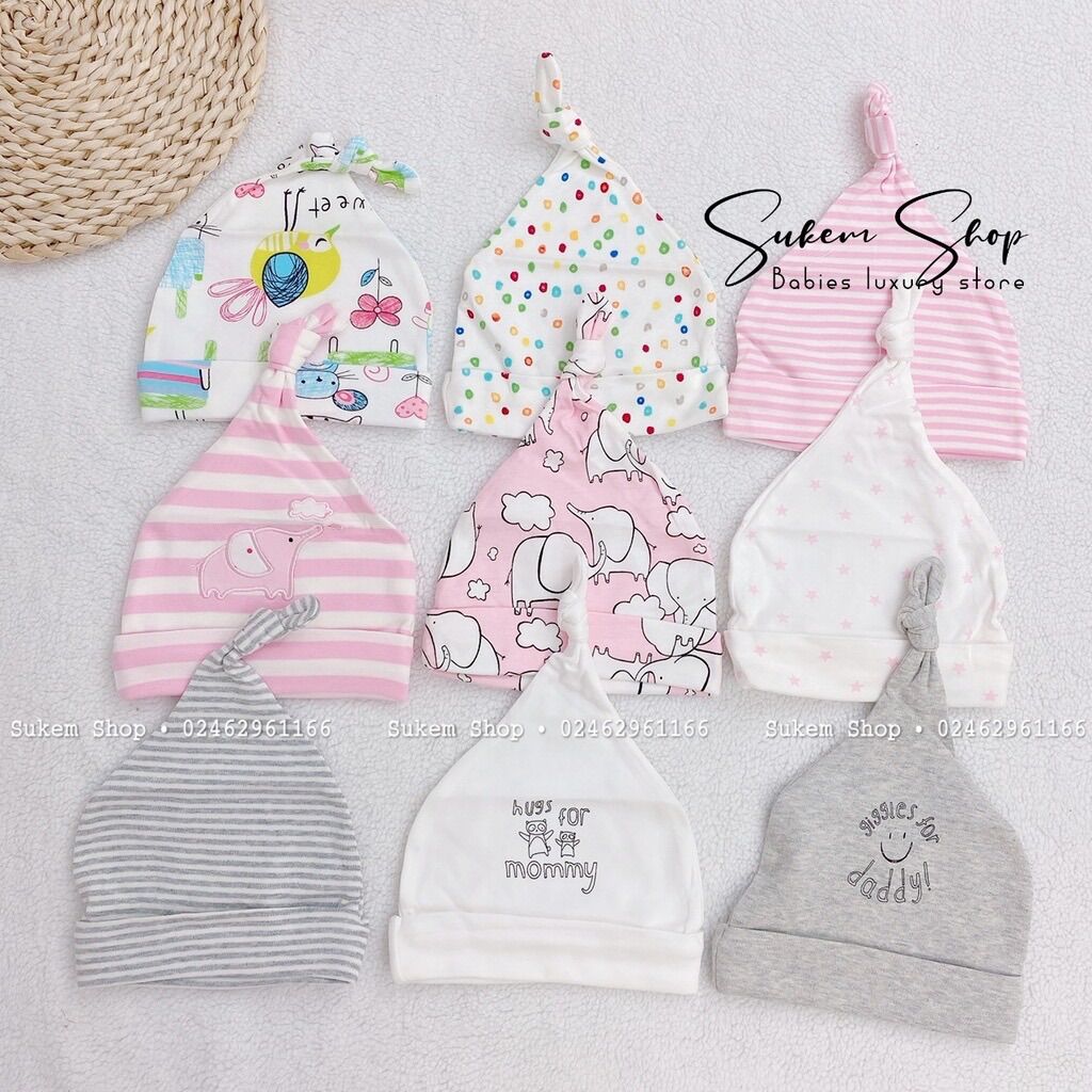 Set mũ củ tỏi momcare cho bé trai/gái