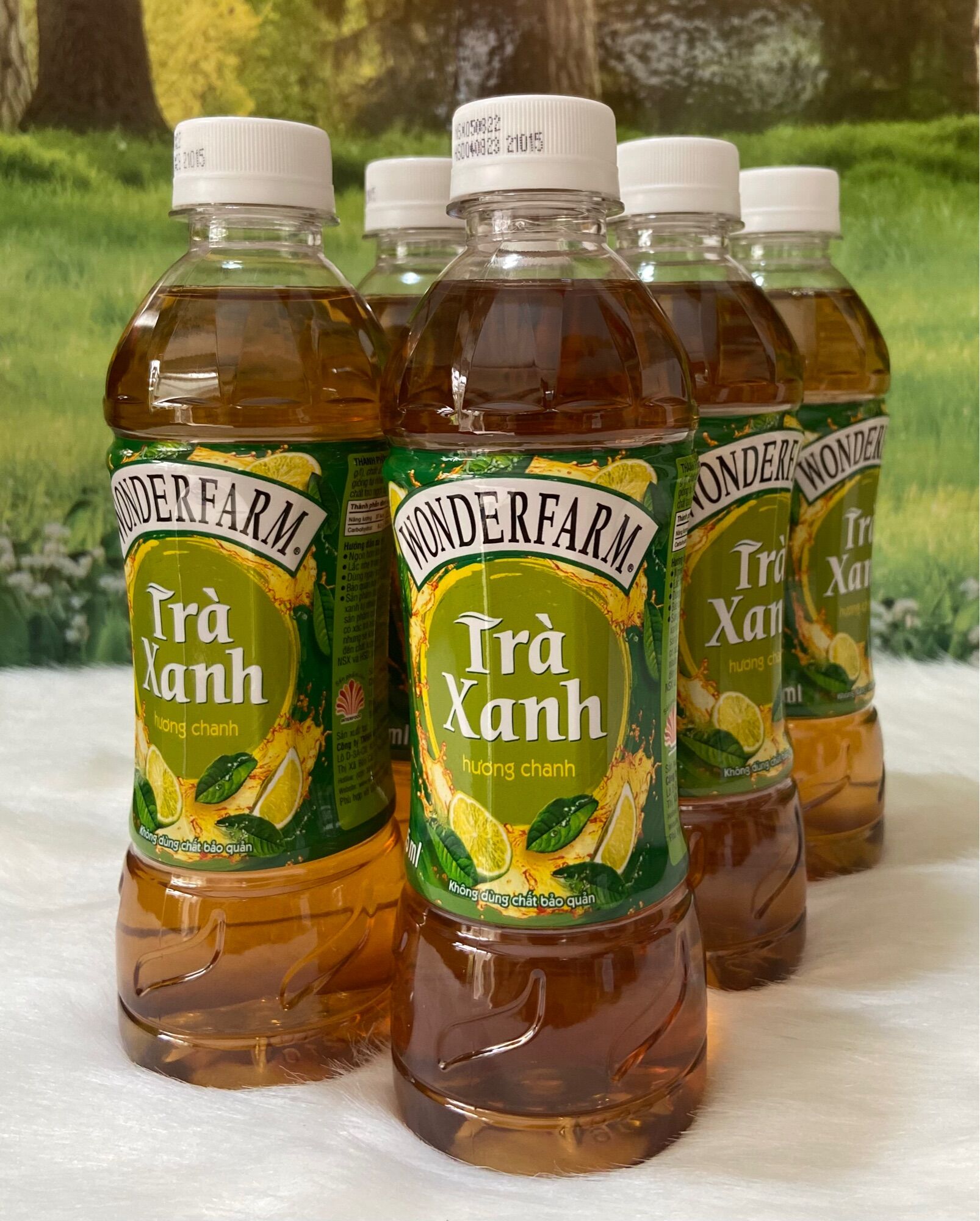 Trà Xanh Hương Chanh Wonderfarm Chai 345ml