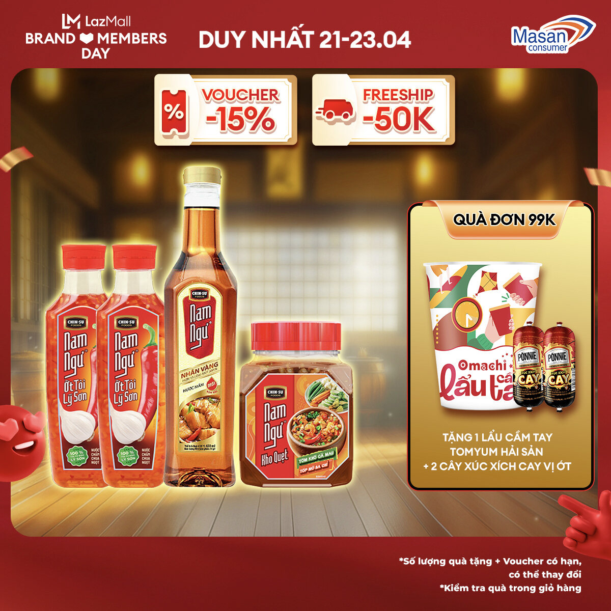 [15-17.4 Voucher 18% CHO ĐƠN TỪ 199k]Combo 1 kho quẹt + 1 Nước mắm Nam Ngư cao cấp nhãn vàng 650ml + 1 Combo 2 Nước mắm Nam Ngư tỏi ớt Lý Sơn chai 300ml
