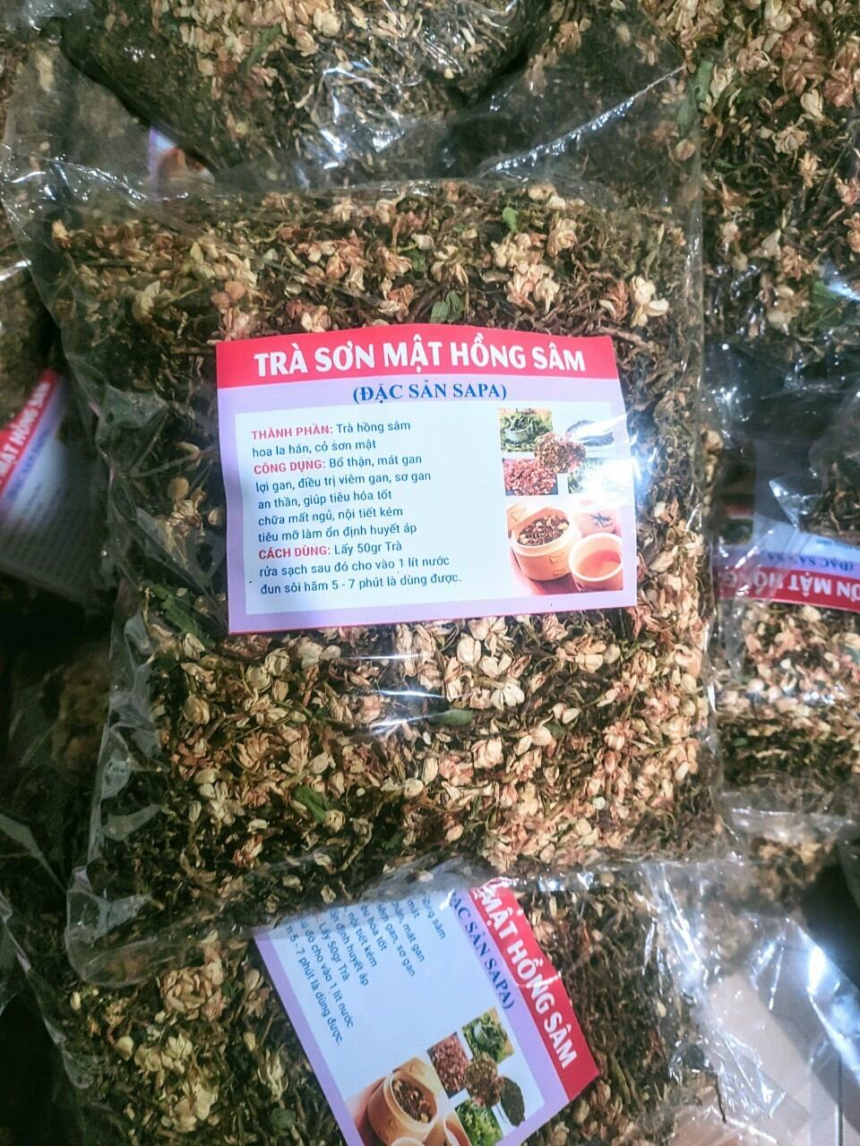 Trà sơn mật hồng sâm 1kg. Trà thảo mộc