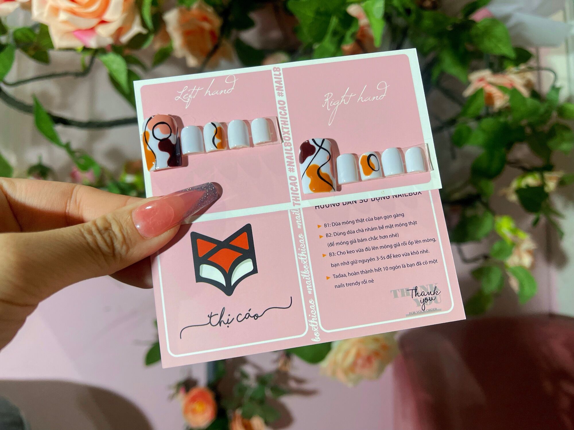 [ nails box ] móng chân giả vẻ tone xám