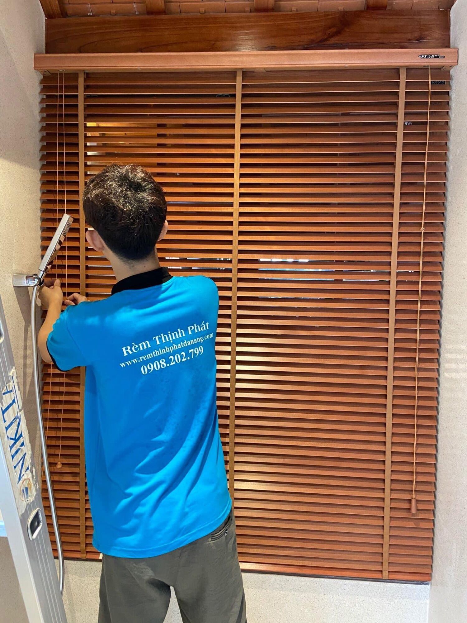 Rèm Sáo gỗ rèm gỗ che nắng cửa sổ