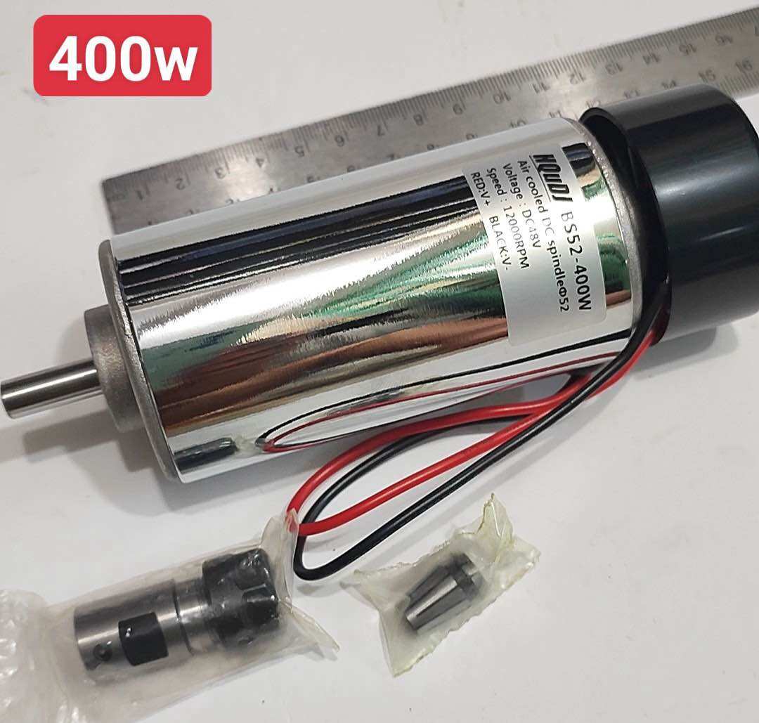 Motor CNC 400w (kèm đầu ER11+1 colet giữ dao)/ Spindle 400w có sẵn đầu ER11 và đầu kẹp mũi dao CNC / Động cơ 400w