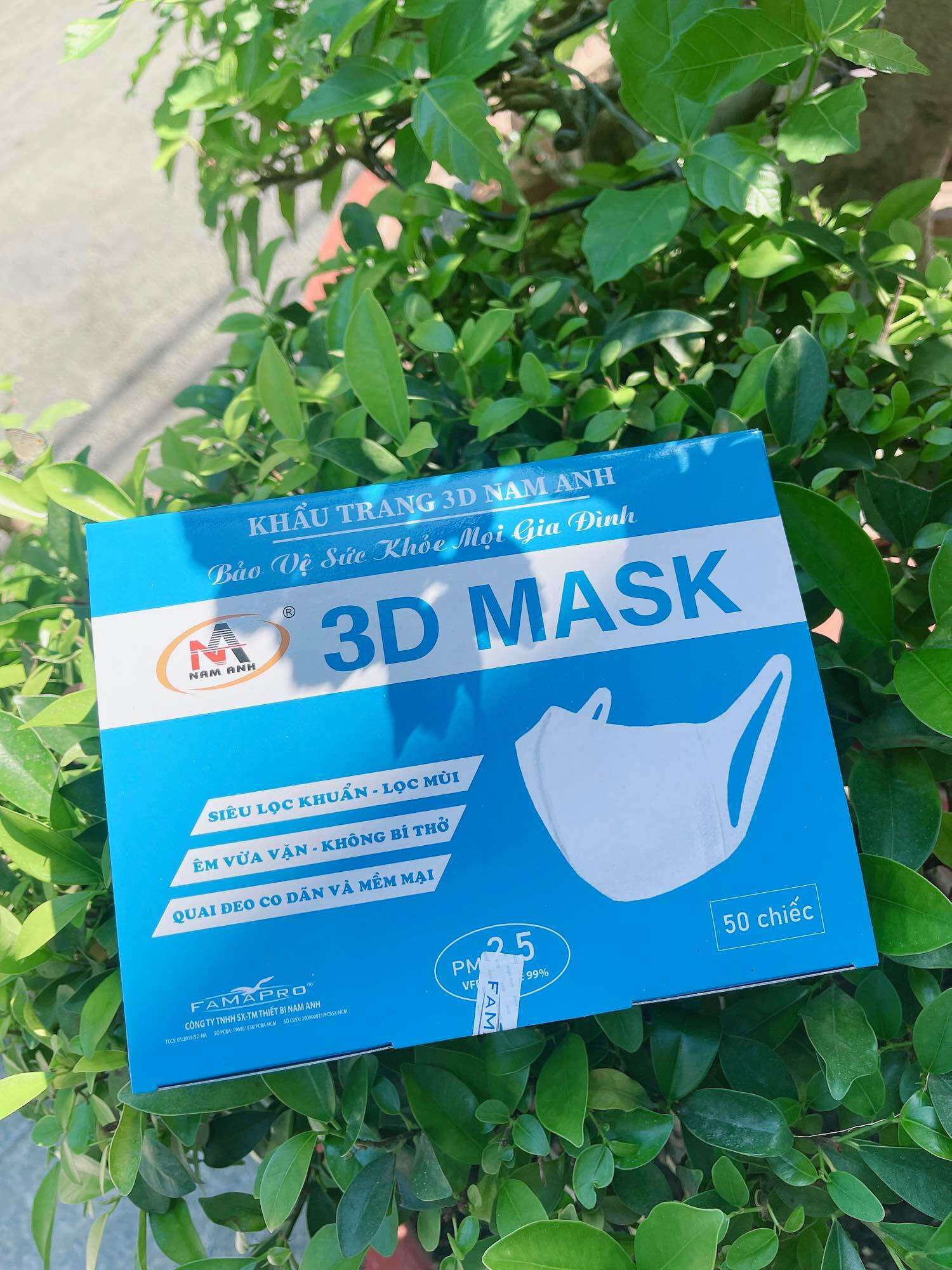 HỘP 50 KHẨU TRANG 3D Mask Nam Anh Famapro ,SẢN PHẨM CHÍNH HÃNG, ÊM NHẸ, THOẢI MÁI, DỄ CHỊU