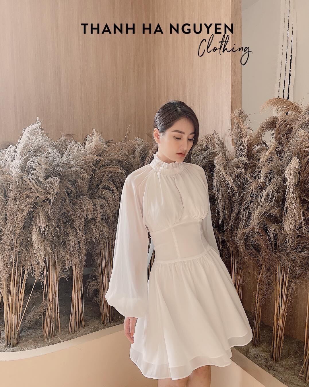 Váy đũi cổ bèo hở lưng thắt nơ dn01