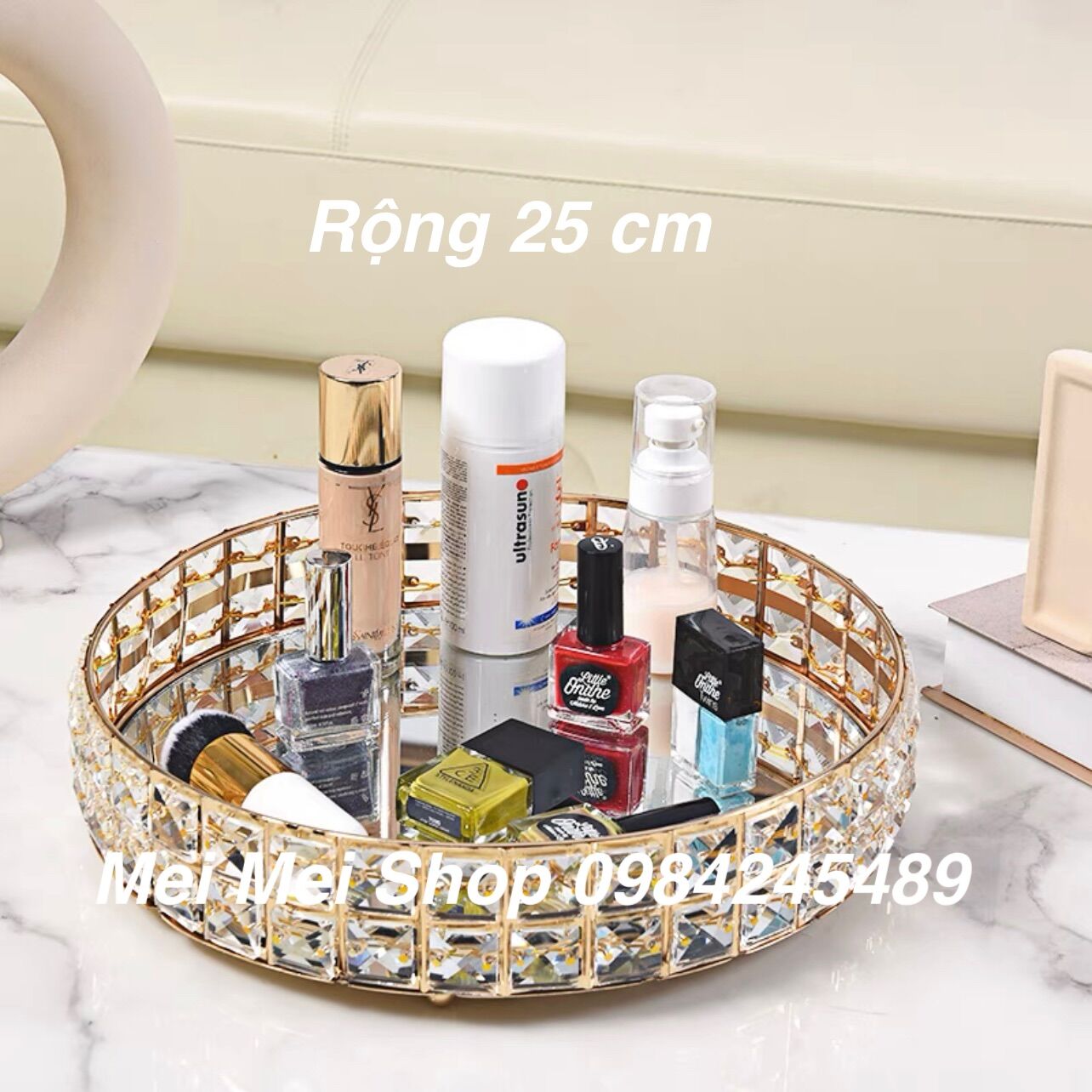Khay đựng nước hoa viền gold