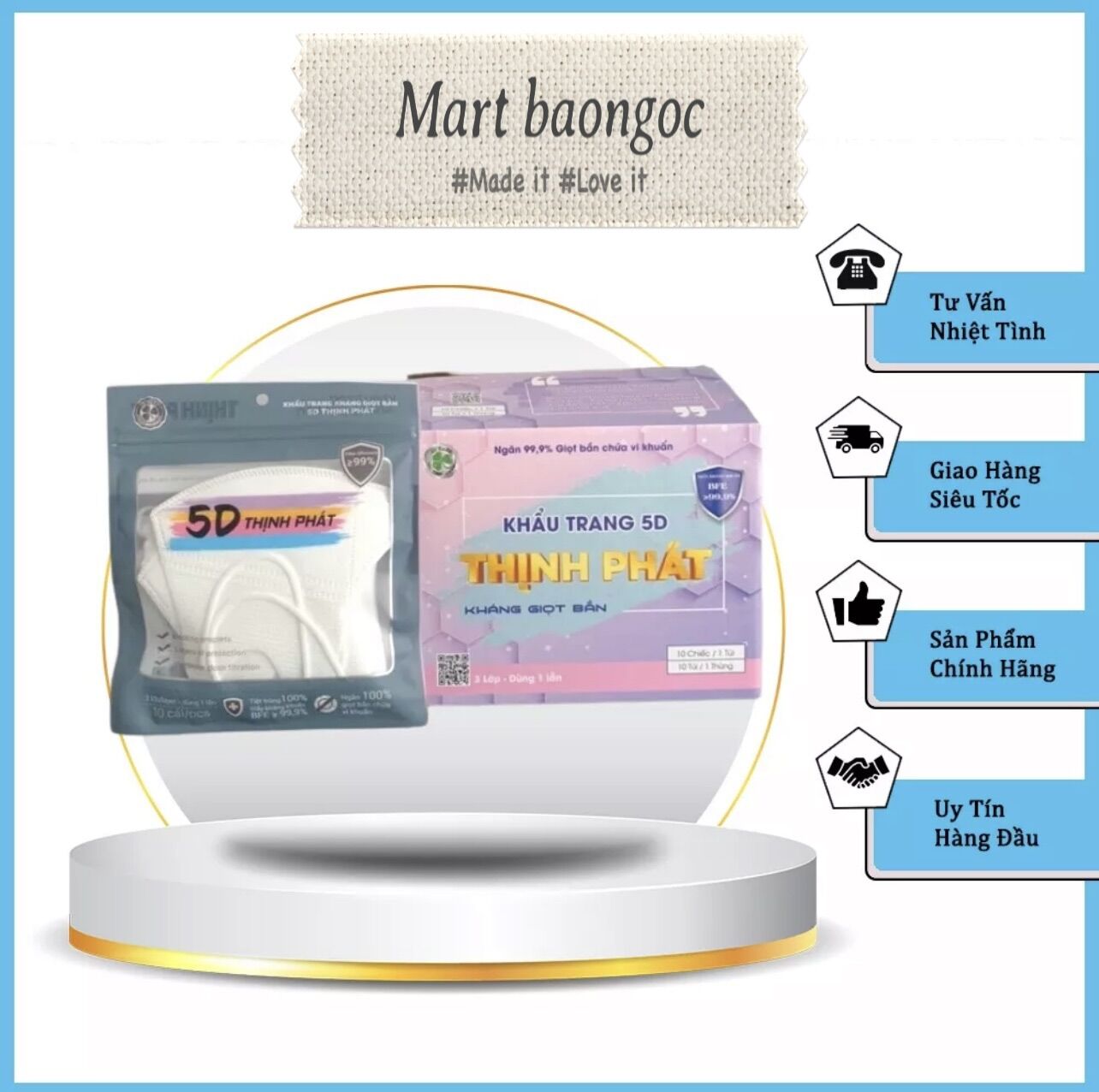 400 Chiếc Khẩu Trang 5D Thịnh Phát - 3 Lớp Kháng Khuẩn