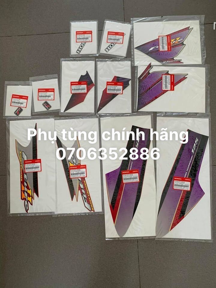 Bộ tem future 2 màu đỏ hàng chính hãng honda