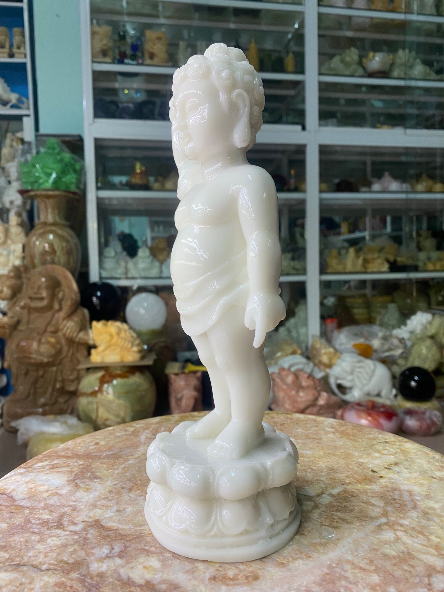 Tượng Phật Đản Sanh Đá Đúc - cao 26.5cm
