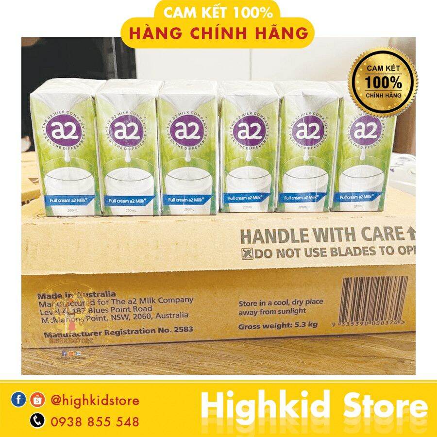 Sữa nước A2 200ml lốc 6 hộp date mới