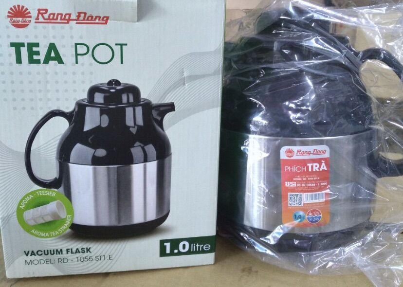 Bình thủy trà 1 lit rạng đông 1055 inox / nhựa