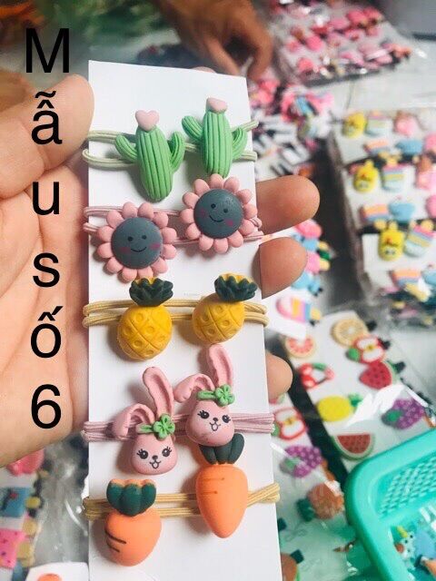 🏵️Vỉ 10 Dây Cột Tóc Nhỏ, Cho Bé (tuỳ chọn mẫu)