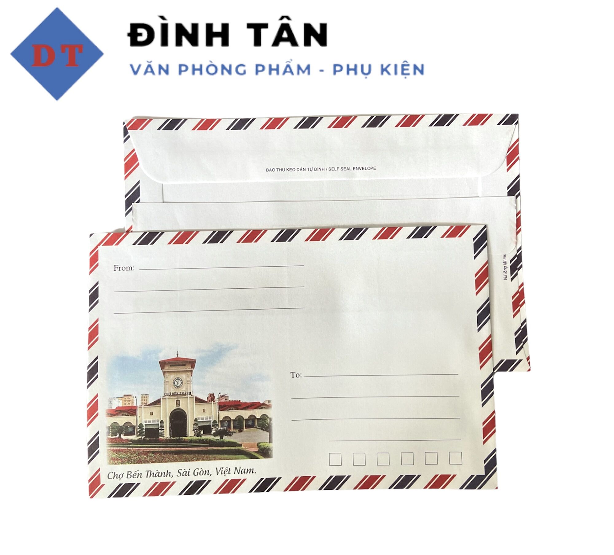 Bao Thư Sọc Có Keo Dán Sẵn ( Set 10 Cái) - Phong Bì Thư
