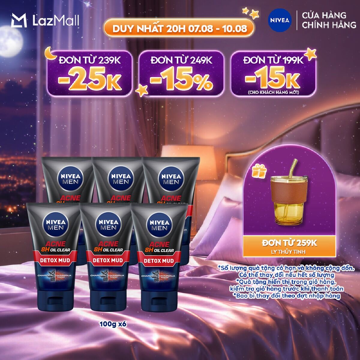 Bộ 6 Sữa Rửa Mặt Bùn Khoáng NIVEA MEN Kiểm Soát Nhờn & Ngừa Mụn (100g) - 83940