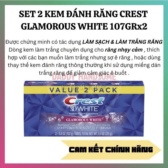 Hoàn tiền 15% - kem đánh răng crest 3d white làm trắng răng advanced / brilliance / gum / scope chính hãng mỹ
