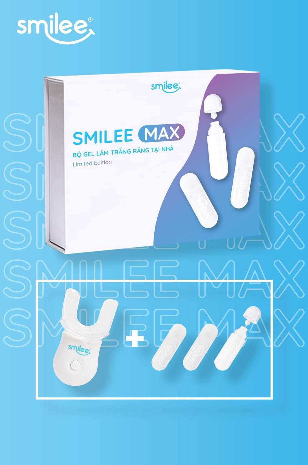 Trắng răng tại nhà Smilee Max, trắng từ 3 đến 6 tone sau 1 liệu trình